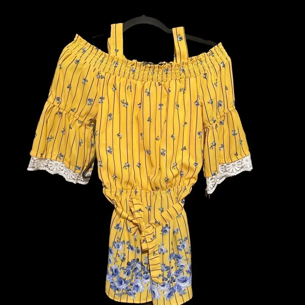 SEQUIN HEARTS GIRLS SILKY ROMPER / SZ: XL